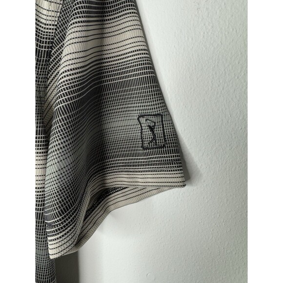 PGA TOUR Polo Shirt Gray White Golf Performance Stretch Comfort Mens Size Large - Picture 4 of 11